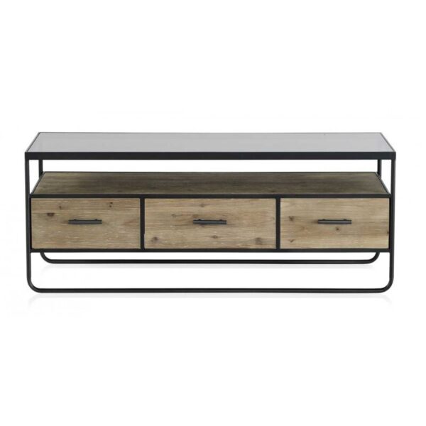 Mueble TV abeto y hierro