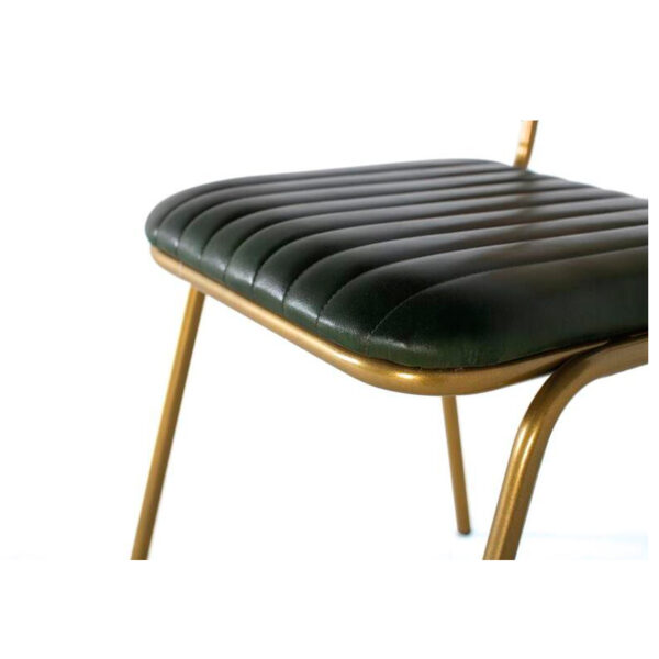 Silla piel verde y rejilla
