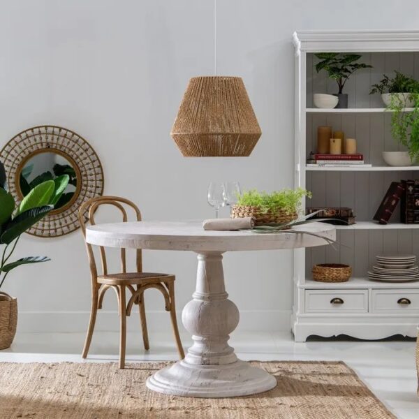 Mesa redonda blanco rozado