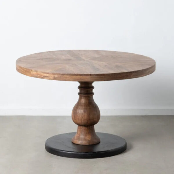 Mesa redonda natural-negro 120