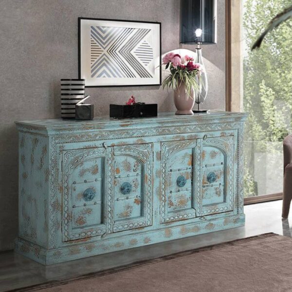 Aparador verde agua envejecido