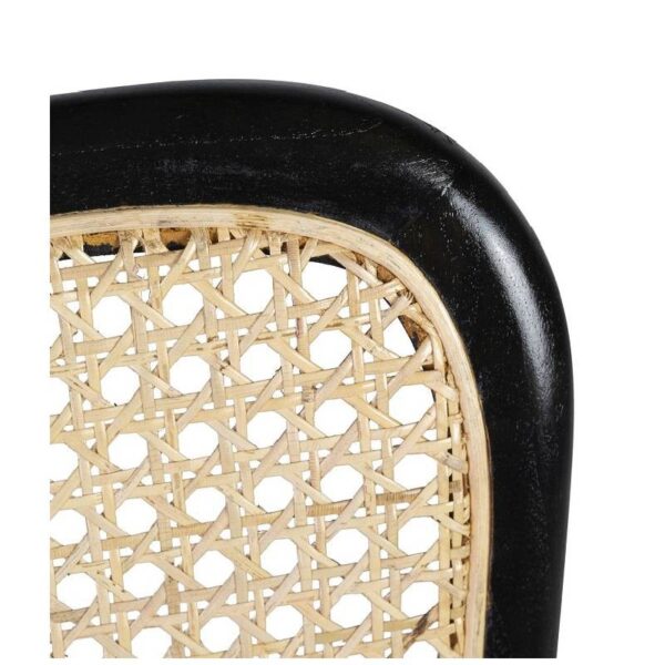 Sillón negro de teka con rejilla