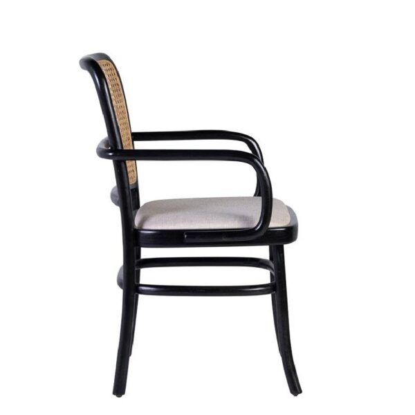 Sillón negro de teka con rejilla